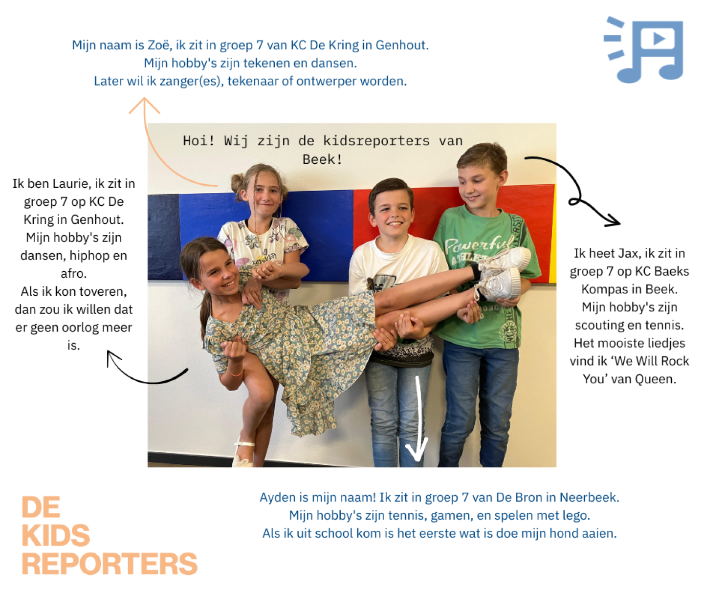 Hoi Wij zijn de kidsreporters van Beek