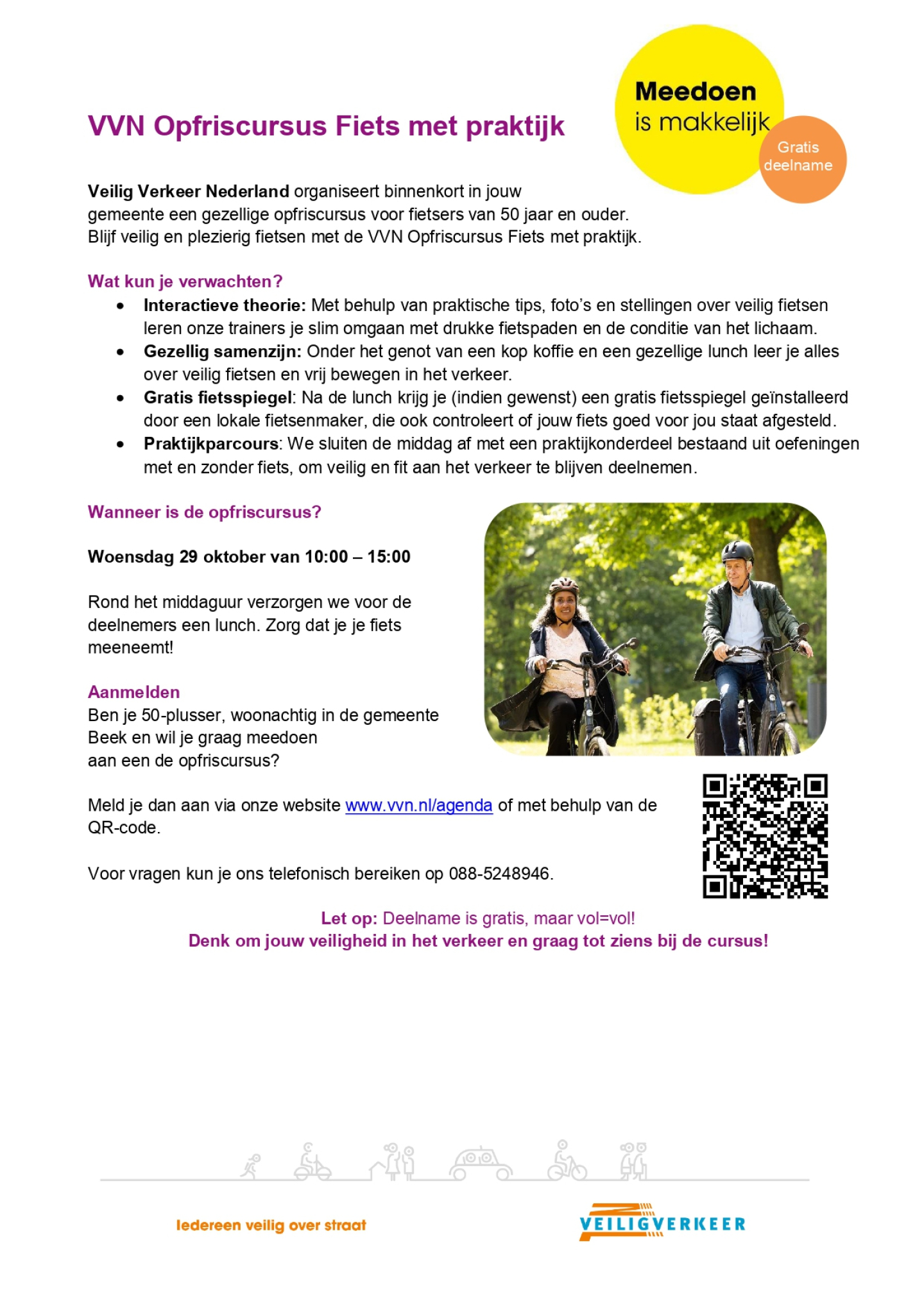 Uitnodiging GRATIS Workshop Fiets met praktijk 29 oktober Beek page 0001