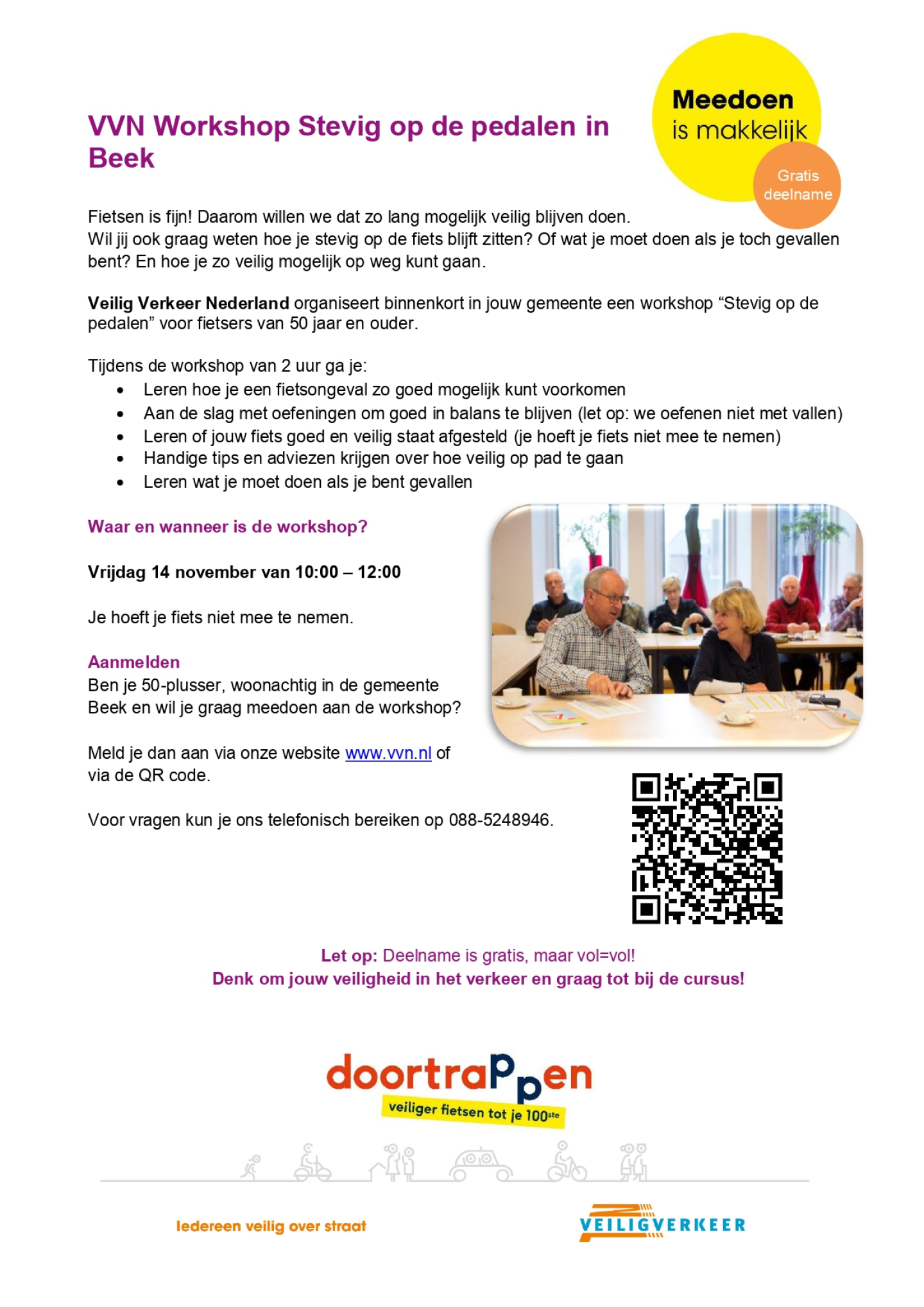 Uitnodiging GRATIS Workshop Stevig op de Pedalen Beek 14 november page 0001